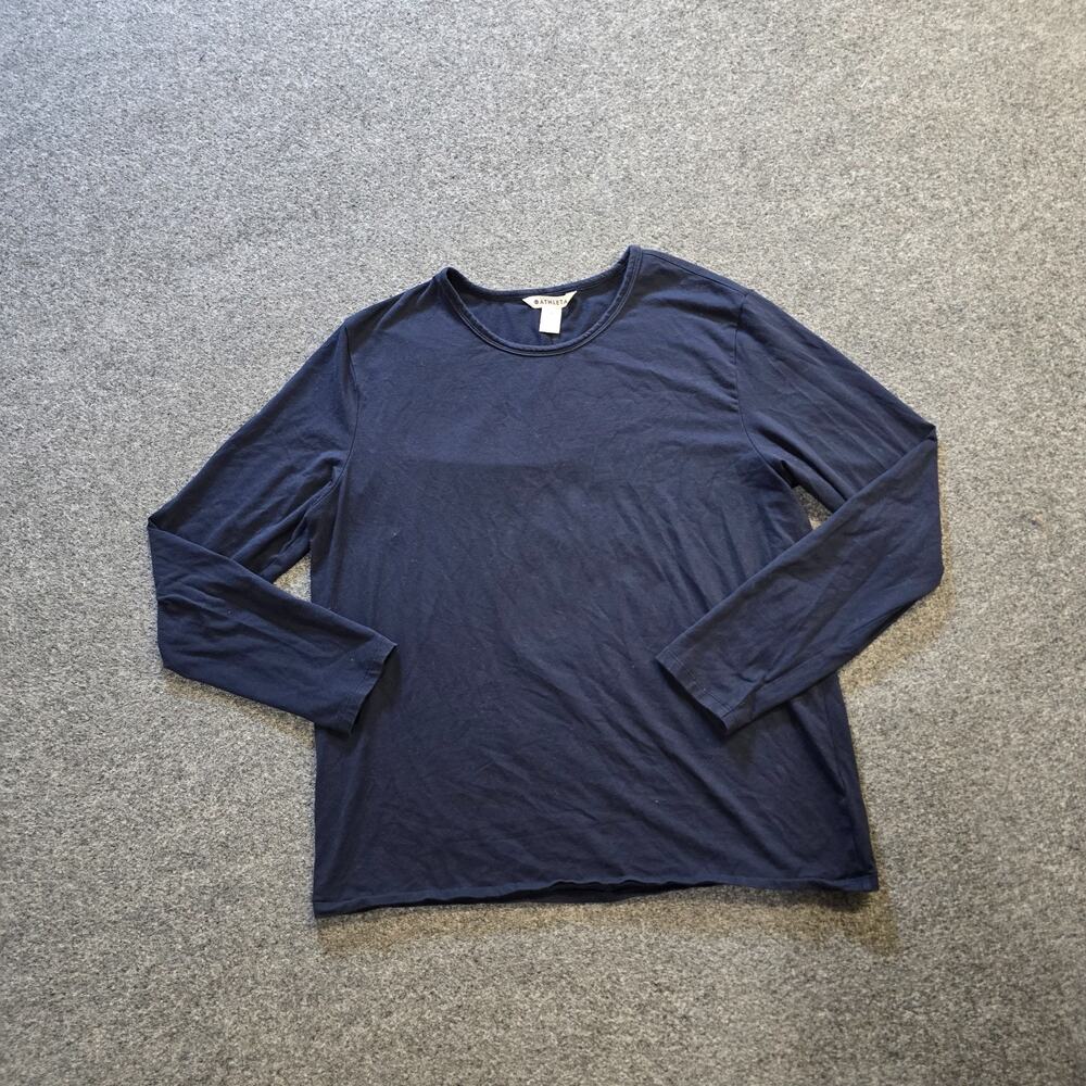 Athleta Top Womens Large Blue Sweatshirt Crew Neck Long Sleeve Stretch Casual